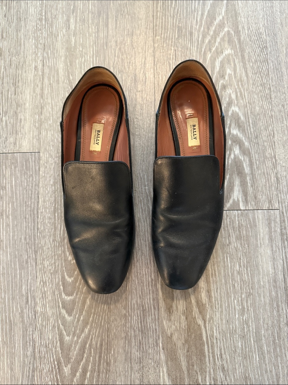 Bally Black Leather Slip-On Dress Loafers